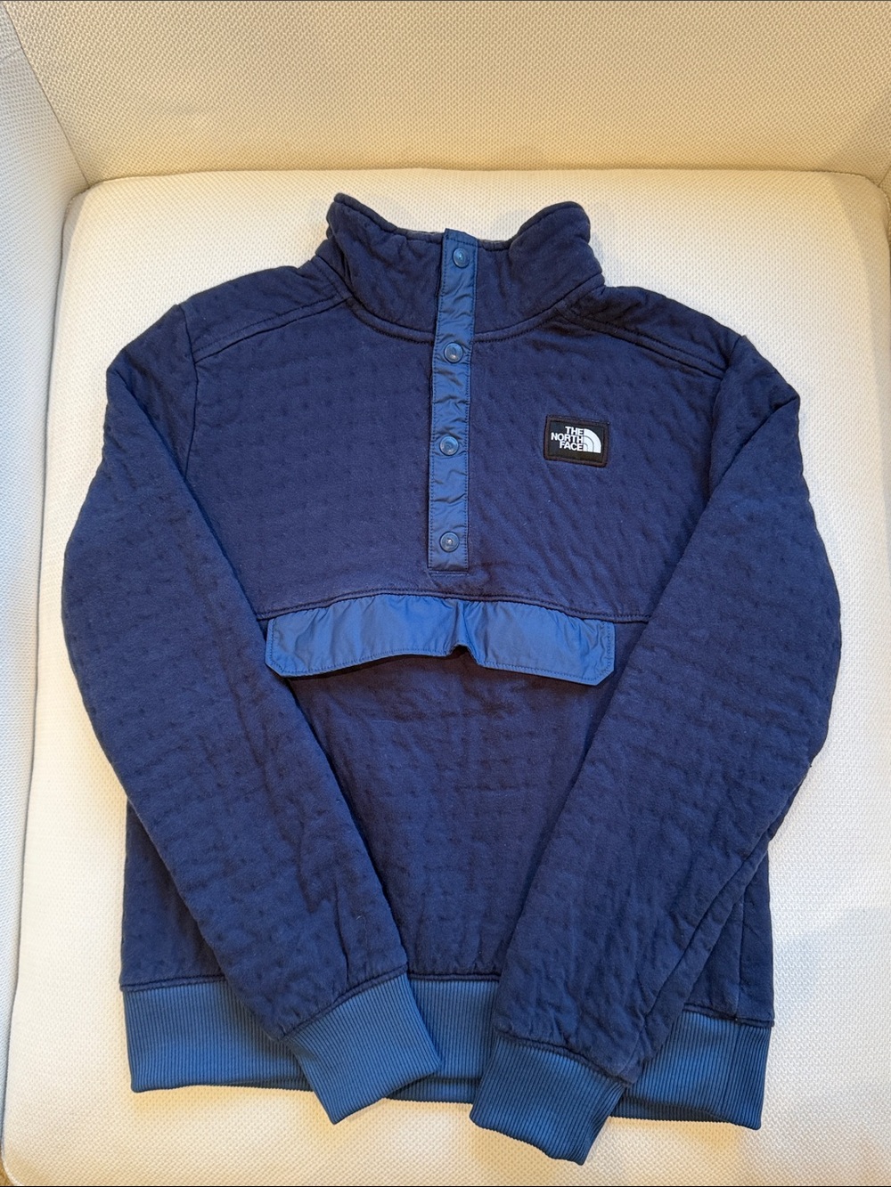 The North Face Boys Navy Quarter Button up Size XL 14/16
